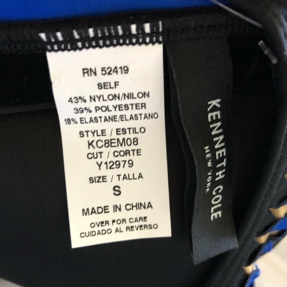 Kenneth Cole Black Blue One Piece Cutout Swimsuit S - Picture 7 of 11